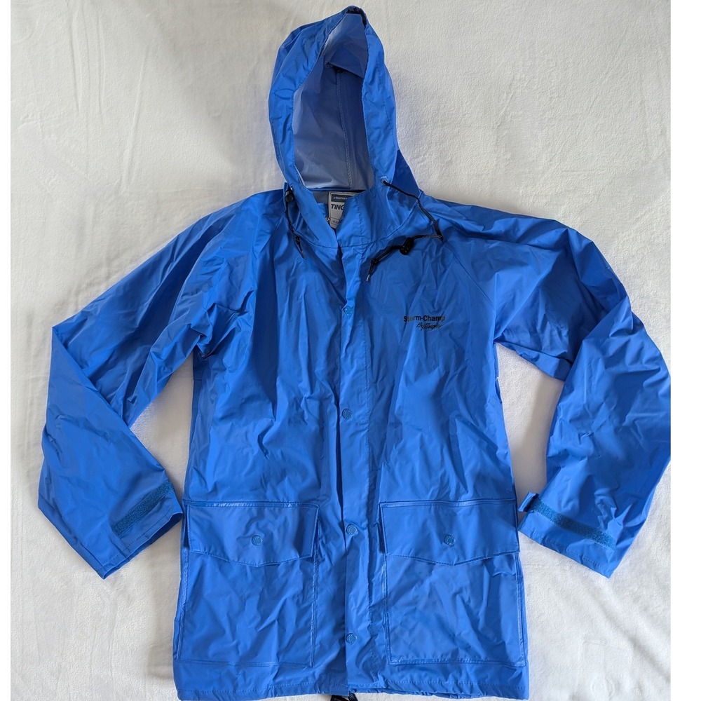 Tingley Storm Champ Blue Rain Jacket Hooded‎ Waterproof Men's Size S Outerwear